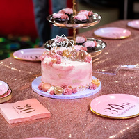 Nappe de table de mariage ronde durable avec paillettes scintillantes tissu Spandex tissé effet chatoyant banquet de fête à la maison à manger
