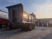 Semi-remorque benne à 3 essieux en acier de 60 mètres cubes avec une capacité de charge supérieure à 30 tonnes pour le transport de clinker et de gravier