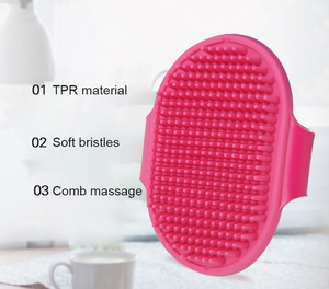 Masaje calmante de mano, cepillo de baño de goma para mascotas, lavado de pelo para gatos, cepillo de champú para mascotas con correa ajustable - Product Image 5