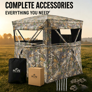 Carpa de Caza Portátil Impermeable y Transpirable OEM, Carpa de Camuflaje Plegable con Marco de Aluminio y Tela Oxford - Product Image 1