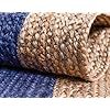 Hand Woven Jute Round Floor Area Rug Carpet Jute Centre Table Dhurrie Striped Floor <b>Door</b> Mat for Furnish Living Room Bedroom - Product Image 3