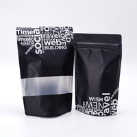 Sacs de poche en mylar avec fenêtre transparente, en plastique, anti-odeur, noir, personnalisé, emballage refermable à fermeture éclair, prix bas