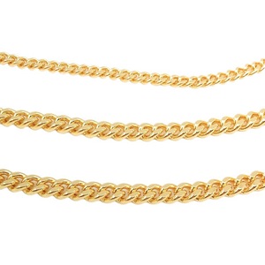 Cadena <span class=keywords><strong>de</strong></span> cobre bañada en oro real con acabado brillante que conserva el color, cadena plana para bricolaje, collar y pulsera hechos a mano - Product Image 5