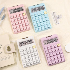 Calculatrice de bureau rose à énergie solaire, affichage à 12 chiffres, matériau ABS, design mignon pour le bureau et l'école - Product Image 5