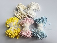400 pièces de fleurs artificielles en gypse à double tête, mat, type fleur de malt, avec étamines et pistils de 3 mm, pour roses et pivoines, en matériau sûr, fournitures d'artisanat DIY
