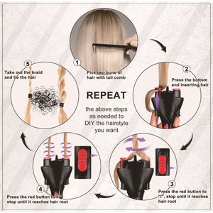 Automatic Hair Braiding Machine – Electric Twist Braider, DIY Hair Styler Knitting Tool – <b>Quick</b> 3-Strand Braids for Girls, Women - Product Image 4