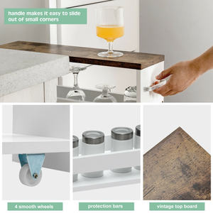 DB 4-Tier Rolling <b>Slim</b> <b>Storage</b> Kitchen Organizer Cart with Handle Efficient Kitchen <b>Storage</b> Solution - Product Image 2