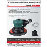 Sander pneumatique de 6 pouces, 10000 tr/min, sander orbital aléatoire à air, polisseuse, outils électriques pour le ponçage de carrosserie automobile
