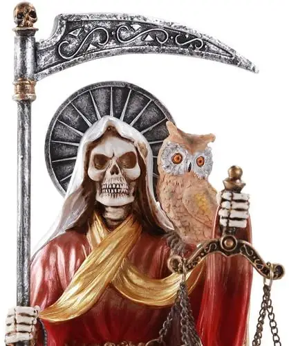 Custom Made Santa Muerte Saint Van Heilige Death Zeven Powers Religieuze Sculptuur Hars Ambachten Beeldje Halloween Decoratie 2021