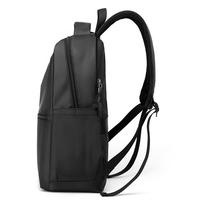 Sac à dos pour ordinateur en jean grande capacité, respirant en polyester, avec fermeture éclair, bretelles courbes et double soutien dorsal pour homme