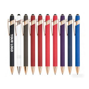 Wholesale Golden Rose Stylus Ball Soft Touch Rubber <b>Pen</b> With Customized Logo Printing Promo Business <b>Gift</b> Ballpoint <b>Pens</b> - Product Image 1
