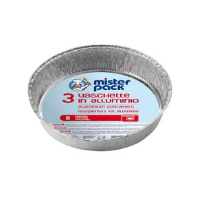 MISTERPACK - Juego de 3 Bandejas Redondas Desechables de Aluminio para Pastel, 8 Porciones, Aptas para Horno - Product Image 1
