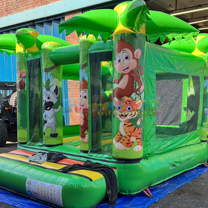 Aufblasbare dschungel-hupfburg outdoor party jumpers <b>inflatable</b> jungle castle for kids commercial bounce house - Product Image 2