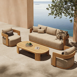 Noord-Europese Buitenmeubelen Villa Tuinbank Waterdichte Teak Houten Bank Fabrikant - Product Image 3