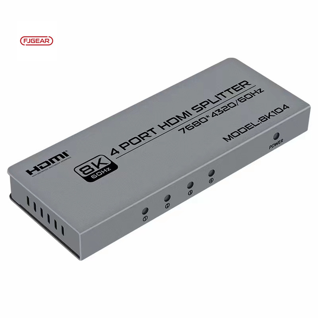 FJGEAR 8K104 4-Port HDMI Over Cat6 Splitter/Extender, 1x4 8K Distribution for Commercial AV & Digital Signage Installation