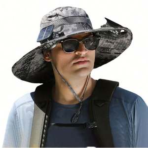 Gorra de Carga Solar para Camping, Pesca y Senderismo al Aire Libre con Ventilador, Bordado 3D, Protección Solar Unisex para el Verano - Product Image 1