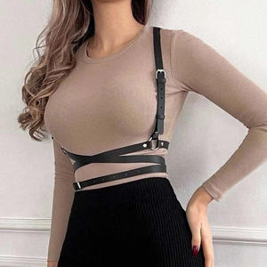 Femmes Sexy Jarretières faux <span class=keywords><strong>Cuir</strong></span> Femmes Corps Bondage Cage Sculpting Harnais Ceinture Bretelles Bretelles Goth Harajuku Ceinture - Product Image 1