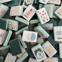 Set Mahjong Akrilik 3 Tingkat Mewah 160 Ubin Motif Nautikal Pesisir Logo Kustom Hadiah Pernikahan Ubin Mahjong AS