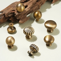Poignées Rondes Rétro en Laiton Antique, Boutons de Meuble en Bronze Jaune pour Armoire à Chaussures, Bibliothèque, Penderie et Placard de Style Français