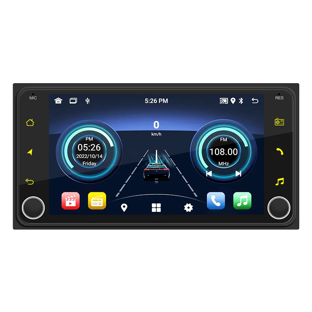 KiriNavi 7 inç Android 10 araba GPS navigasyon Toyota Corolla için evrensel destek Carplay ve Android oto RDS radyo istasyonları