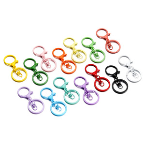 Plastic <b>Key</b> <b>Chain</b> Ring Alloy Plated Round DIY Jewelry Accessory Light Weight Multi Color Set - Product Image 4