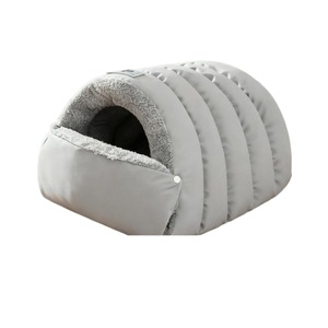 Nouveau sac de couchage/lit pour chat semi-fermé en cuir, lit pour chat chaud pour l'hiver, lit pour petit chien, tapis de couchage pour animaux de compagnie, e-commerce transfrontalier. - Product Image 2