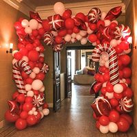 Ensemble de ballons de Noël - Ballons en latex rouges/verts/dorés de 12 pouces, kit de décoration de fête en gros pour les magasins de détail et les centres commerciaux