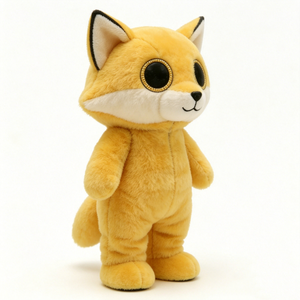 Mochila de Peluche de Zorro Amarillo Personalizada, Diseño de Ojos Grandes, Relleno de Algodón PP, Unisex, Talla 51cm-99cm - Product Image 1