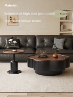 Ensemble de tables basses en pierre frittée en forme de pétale pour petits salons, avec combinaison créative de tables basses