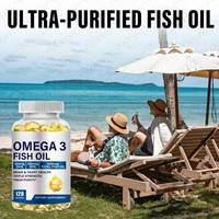 Gélules d'huile de poisson Oméga 3 en marque blanche OEM ODM 1000mg EPA DHA pour la santé cardiaque, cérébrale et oculaire, complément alimentaire en vrac, vente en gros, Halal