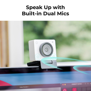 Webcam 4K <span class=keywords><strong>OBSBOT</strong></span> Meet 2 avec IA pour PC, capteur 1/2, autofocus, contrôle gestuel, HDR, double microphone, réduction du bruit - Product Image 6