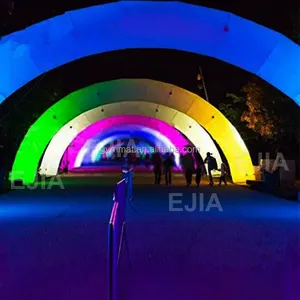 Arco inflable redondo grande con iluminación led, decoración para fiesta de boda, evento, Arco Iris, entrada, línea de acabado iluminada Ba