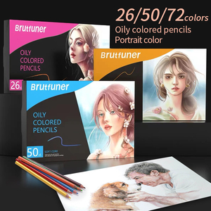 <span class=keywords><strong>Brutfuner</strong></span> 26/50/72 couleurs croquis couleur grasse crayon en bois Portrait professionnel Art croquis dessin crayon ensemble - Product Image 3