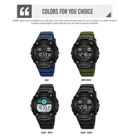 Montre numérique SKMEI 2636 en promotion, étanche 50M, double fuseau horaire, chronographe, alarme, lumière LED, bracelet au design sportif classique, vente en gros