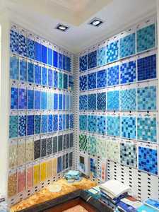 Precio al por Mayor de Mosaicos de Vidrio Iridiscente Verde Agua, Blanco y Azul para Piscinas - Product Image 2