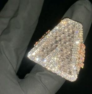 2023 Hot Popular New Design Fashion 14K Gold Plated 925 Sterling <b>Silver</b> Diamond Moissanite Heart <b>Ring</b> for <b>Men</b> Women Wedding Gift - Product Image 2