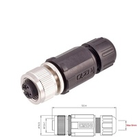 Fabricante de conectores M12 Conector de 5 pines Macho Hembra Staight A B D Código Soldadura M12 Enchufe de montaje de plástico