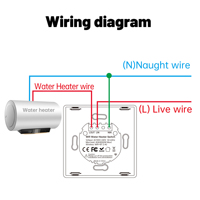 SIXWGH 40A Interruptor de Pared Táctil Inteligente WiFi Tuya, Interruptor Individual para Calentador de Agua/Boiler, Control Remoto con Temporizador para Alexa y Google Smart Life