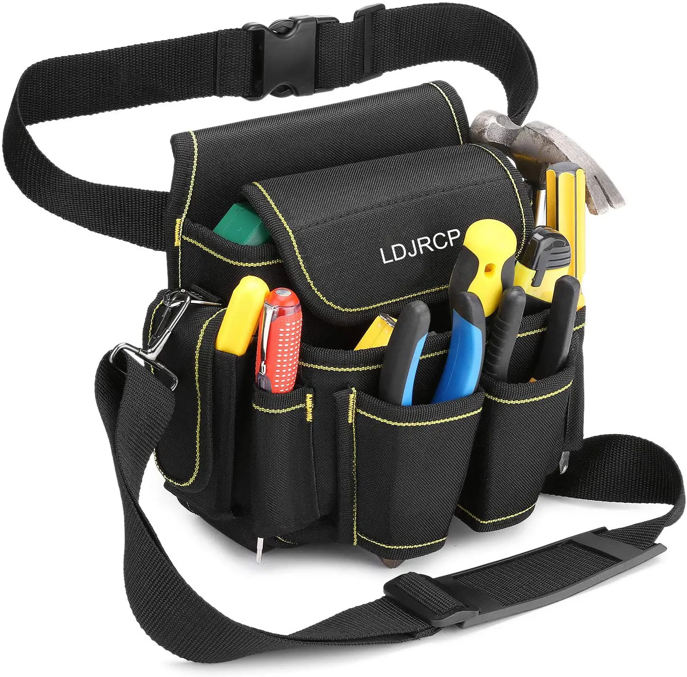 Custom Durable Oxford Fabric Multi Pockets Toolkit Organizer Carpenter Storage Waist Tools Belt Holder Tool Bag Electrician