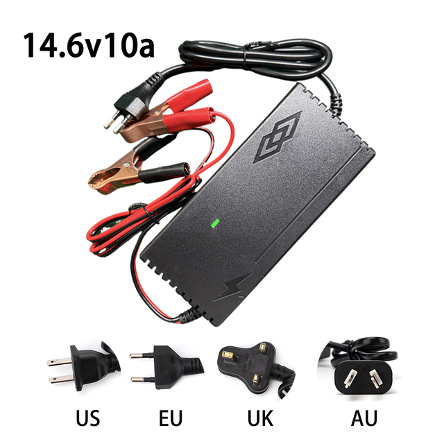 VariCore 14.6V10A DC Lithium Ion Battery Charger Power Supply Adapter for LiFePO4 Lithium Lead-Acid Batteries & Camera Use EU/US