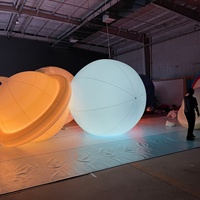 Ballon gonflable planétaire Terre Lune Soleil Mars avec éclairage LED pour décorations et publicité