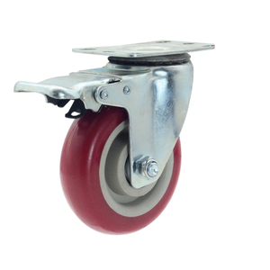 3/4/5/Zoll Heavy Duty Red Swivel <span class=keywords><strong>Caster</strong></span> 150mm PP Core PU Polyurethan Rollen für Trolley - Product Image 1