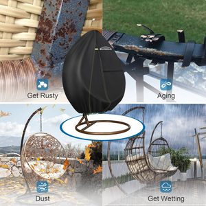 Housses imperméables pour fauteuils suspendus de patio, housses de chaise suspendue d'extérieur avec fermeture éclair étanche, <span class=keywords><strong>housse</strong></span> de balançoire double place - Product Image 5