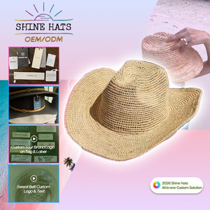 Cappello da Sole da Spiaggia in Rafia da Donna Stile Cowgirl Panama Fedora di Lusso all'Ingrosso OEM Shinehats 2026 - Product Image 1