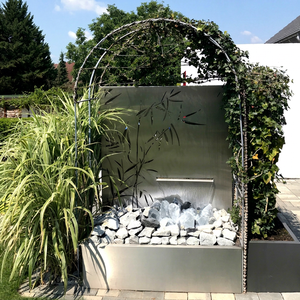 High Quality Custom Corten Steel Outdoor Fountain Safety Devices Simple Designed Water Rain <b>Curtain</b> Garden Baked Metal Fuel - Product Image 1
