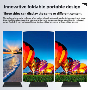 Pantalla LED plegable de tres partes Elite para interiores, kiosco digital móvil para publicidad en centros comerciales y tiendas. - Product Image 5