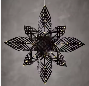 GREENCRAFT Vietnam nuevo diseño hecho a mano bambú tejido Navidad colgante pared decoraciones estrella colgantes moda respetuoso con el medio ambiente - Product Image 5