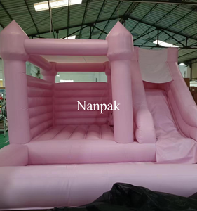Castillo Inflable Comercial Rosa, Color Piel y Blanco con Tobogán y Piscina de Pelotas, <span class=keywords><strong>Alquiler</strong></span> para Fiestas de <span class=keywords><strong>Cumpleaños</strong></span> y Bodas para Niños en Interiores y Exteriores - Product Image 3