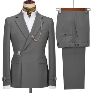 Erkek çift göğüslü ince düğün ziyafet takım iki parçalı pantolon rahat tarzı <span class=keywords><strong>Best</strong></span> Man damat elbise artı boyutu - Product Image 4
