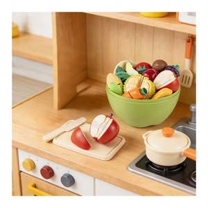 Children Pretend Play <b>Kitchen</b> Food Cutting Set Cooking Toy Sensory Educational Imagination Activity <b>Plastic</b> 12+ Years - Product Image 4